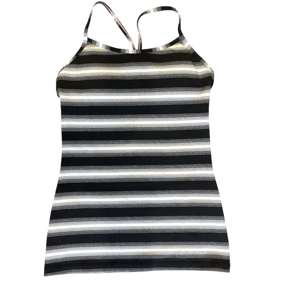 Ivivva Striped Black and White Racer Back Girls Size 14 Tank